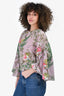 Isabel Marant Etoile Purple Linen/Silk Floral Bell Sleeve Size 38