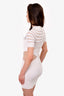 Balmain White Knit Mesh Striped Mini Dress Size 34