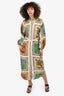 Alemais Cream/Multicolour Printed Linen Shirt Dress with Rope Belt Size 6