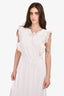 Sea New York White Linen Blend Sleeveless Midi Tiered Dress with Ruffle Size 2