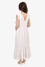 Sea New York White Linen Blend Sleeveless Midi Tiered Dress with Ruffle Size 2