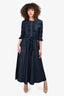 'S Max Mara Blue Denim Ruffle Front Dress Size 4