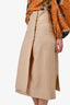 Fendi Beige Perforated Panel Midi Skirt Size 42