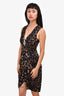 Blumarine Leopard Print Silk V-Neck Dress with Diamante Detail Size 38