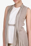 Brunello Cucinelli Beige Open Front Sleeveless Cardigan Size S