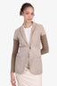 Brunello Cucinelli Khaki Cotton Patchwork Sleeves Blazer size 40