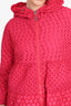 Moncler Pink Eyelet Ruffle Hem Zip-Up Jacket Size 2