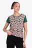 Moncler Green Floral Embroidered T-Shirt Size M