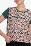 Moncler Green Floral Embroidered T-Shirt Size M