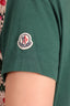 Moncler Green Floral Embroidered T-Shirt Size M