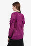 Gucci Purple Long Sleeve Lace Ruffle Tie Neck Blouse Size 44