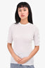 Alexander Wang White Ribbed 3/4 Sleeve Top Size S