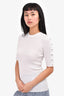 Alexander Wang White Ribbed 3/4 Sleeve Top Size S