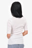 Alexander Wang White Ribbed 3/4 Sleeve Top Size S