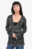 M Missoni Black/Turquoise Wool Knit Cardigan Size 12