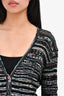 M Missoni Black/Turquoise Wool Knit Cardigan Size 12