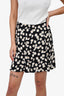 Reformation Black Daisy Print Mini Skirt Size 4