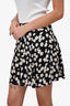 Reformation Black Daisy Print Mini Skirt Size 4