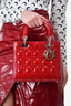 Christian Dior 2011 Red Patent Leather Medium Lady Dior Bag with Strap