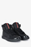 Prada Black Leather/Nylon Mid Top Sneakers Size 8