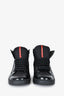 Prada Black Leather/Nylon Mid Top Sneakers Size 8