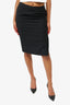 Gucci Black Wool Midi Skirt Size 42