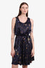 Erdem Black Butterfly Printed Sleeveless Mini Dress Size 8