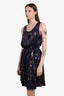 Erdem Black Butterfly Printed Sleeveless Mini Dress Size 8