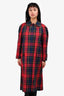 Burberry Red/Blue/Green Tartan Trench Coat Size 2