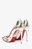 Christian Louboutin Silver Metallic Studded Kate Pumps Size 36