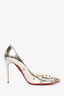 Christian Louboutin Silver Metallic Studded Kate Pumps Size 36