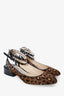 Jimmy Choo Leopard Print Pony Hair Slingback Pumps Size 35