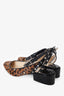 Jimmy Choo Leopard Print Pony Hair Slingback Pumps Size 35