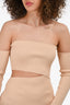 Ronny Kobo Beige Knit Ribbed Cut-Out Dress Size S