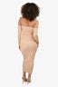 Ronny Kobo Beige Knit Ribbed Cut-Out Dress Size S