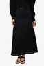 Faithfull The Brand Black Linen Belted Maxi Skirt Size 2