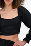 Faithfull The Brand Black Linen Crop Top Size 4