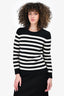 Saint Laurent Black/White Wool Striped Sweater Size M