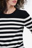 Saint Laurent Black/White Wool Striped Sweater Size M