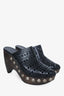 Alaïa Black Leather Cut-out Studded Clogs Size 37