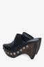 Alaïa Black Leather Cut-out Studded Clogs Size 37