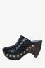 Alaïa Black Leather Cut-out Studded Clogs Size 37