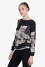 Gucci Black/Brown Silk Printed Long-Sleeve Top Size 38