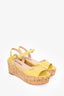 Prada Sport Yellow Patent Cork Platform Sandals Size 36.5