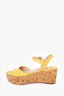 Prada Sport Yellow Patent Cork Platform Sandals Size 36.5