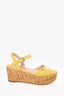 Prada Sport Yellow Patent Cork Platform Sandals Size 36.5