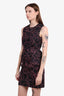 Diane von Furstenberg Black/Pink Floral Peplum Dress Size 2