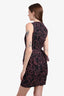 Diane von Furstenberg Black/Pink Floral Peplum Dress Size 2