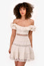 Zimmermann White Ruffle Short Sleeve Mini Dress Size 0