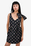 Red Valentino Black Glittery Polka Dot Bow Mini Dress Size 40